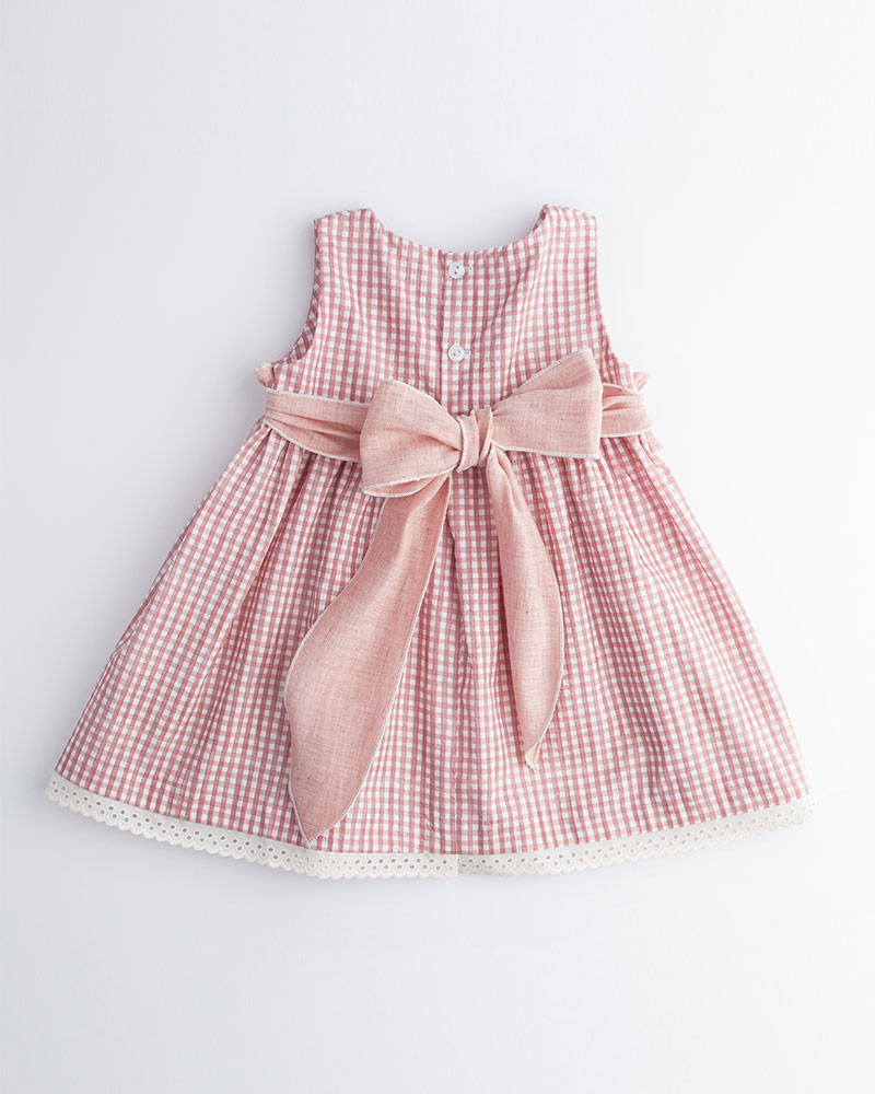 vestido niña vichy rosa