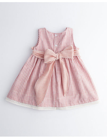 vestido niña vichy rosa