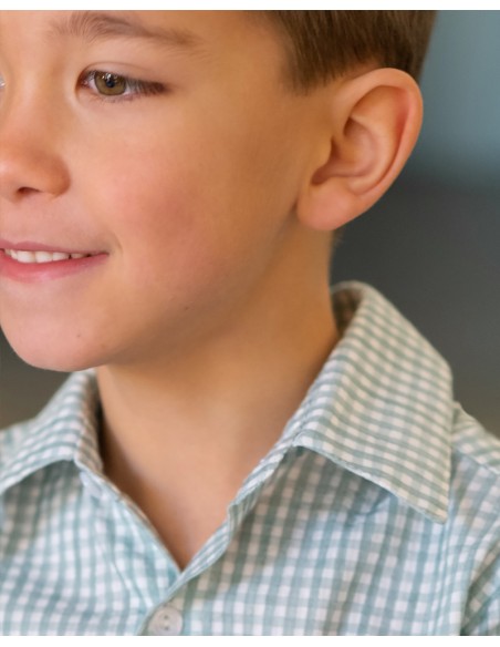 Camisa de Niño Louis - Vichy Aqua
