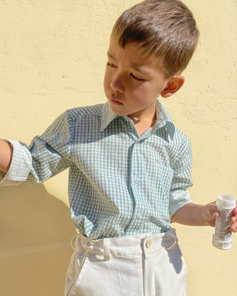 Camisa de Niño Louis - Vichy Aqua