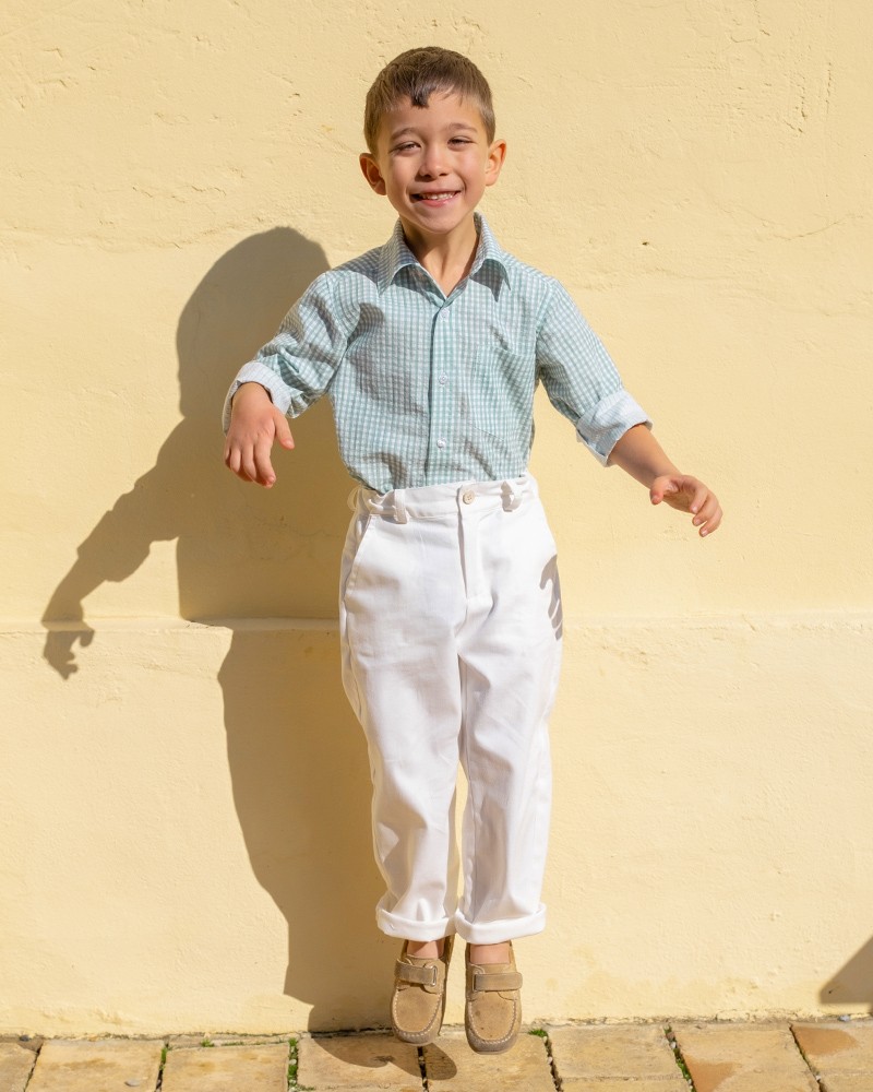 Camisa de Niño Louis - Vichy Aqua