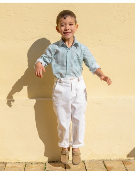 Camisa de Niño Louis - Vichy Aqua