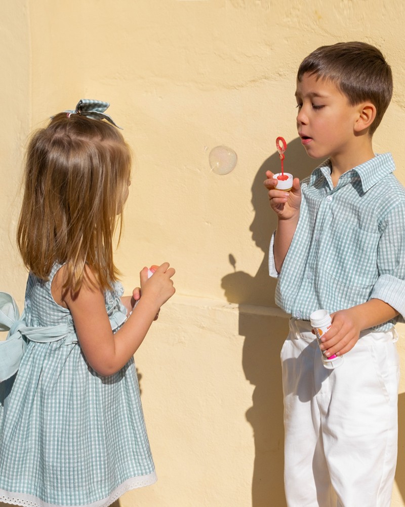Camisa de Niño Louis - Vichy Aqua