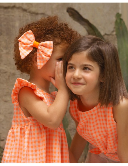 Vestidos bebé Niña Fresa - Fluor Seersucker Vichy