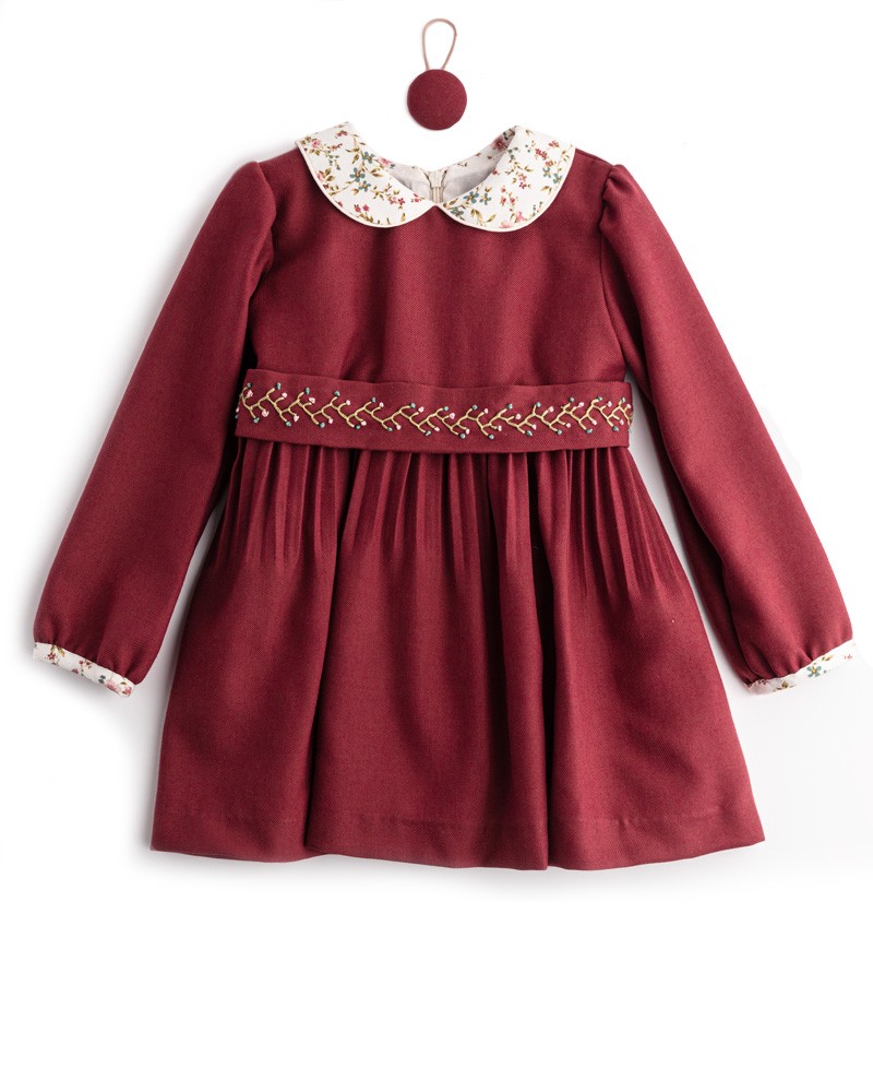 Vestido niña burdeos