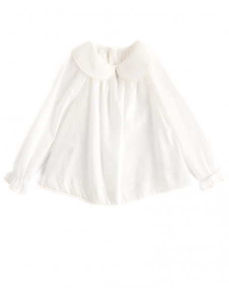 Blusa cuello puntilla plumetti (blanco)