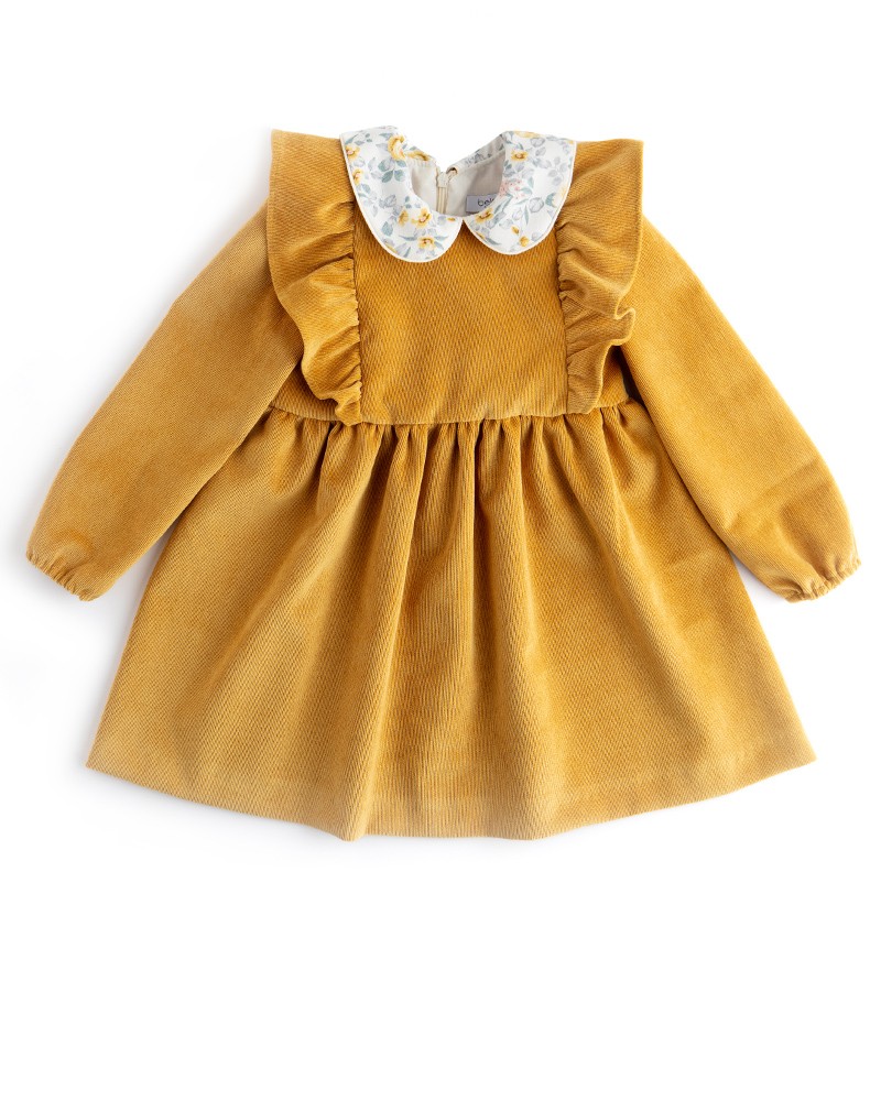 Vestido micropana Ocre