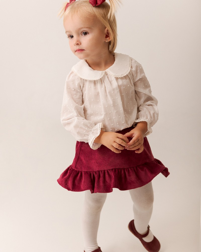 Blusa cuello puntilla plumetti (blanco) 2