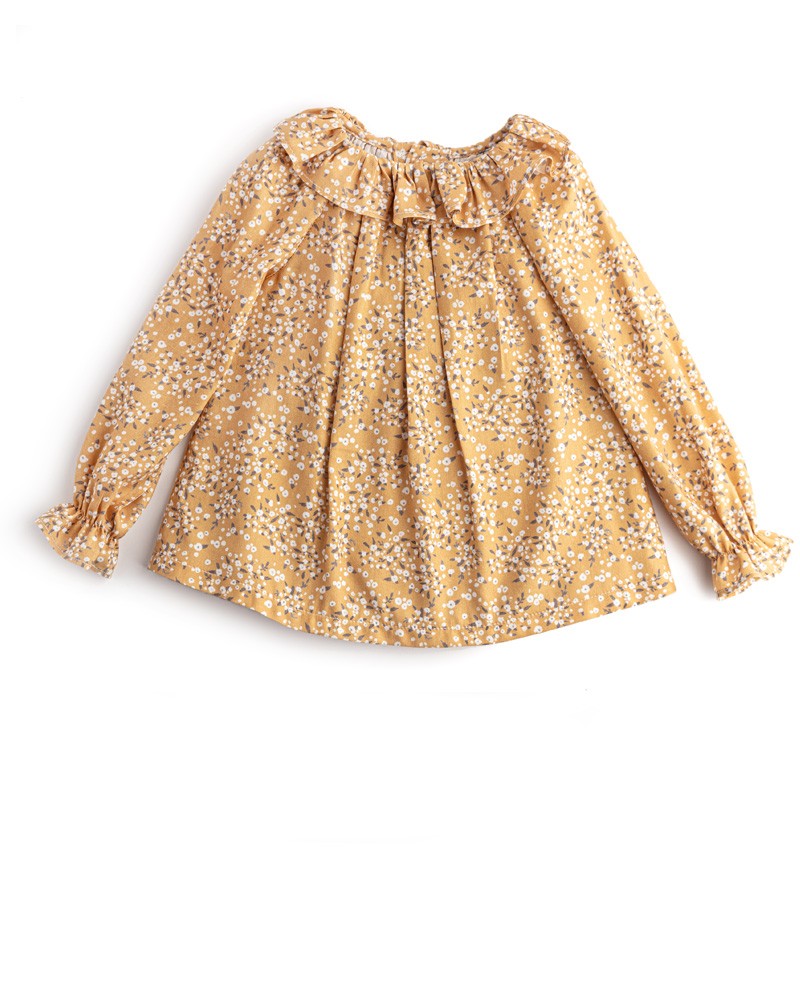 blusa floral niña ocre